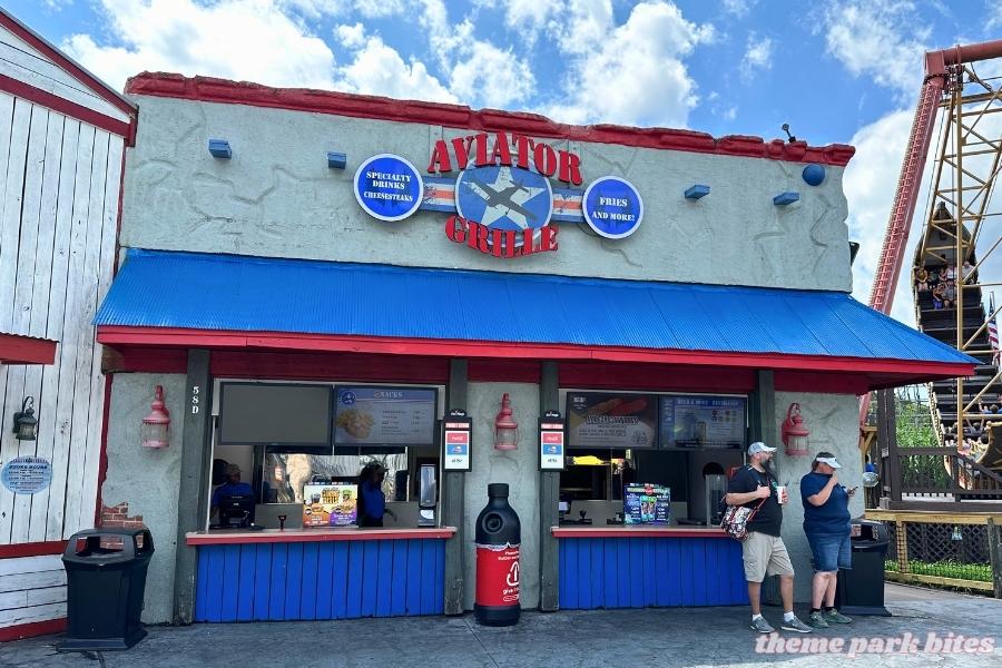 aviator grille menu prices six flags america