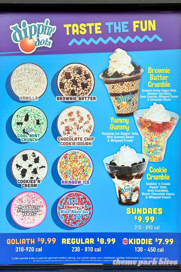 Dippin' Dots Six Flags Great Adventure theme park bites