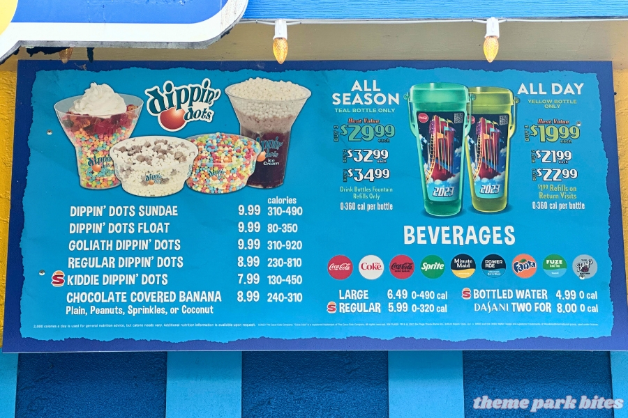 Dippin' Dots Six Flags Great Adventure theme park bites
