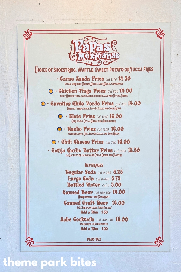 Papas Mexicanas theme park bites