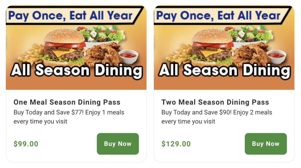 six flags great adventure menu with prices